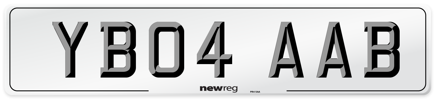 YB04 AAB Number Plate from New Reg
